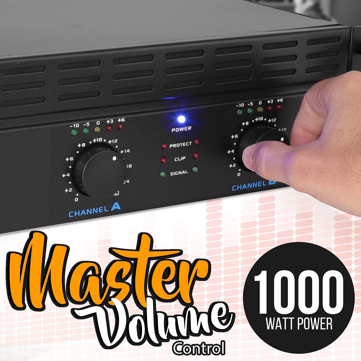 1000 Watt 2-Channel Bluetooth Power Amplifier D601