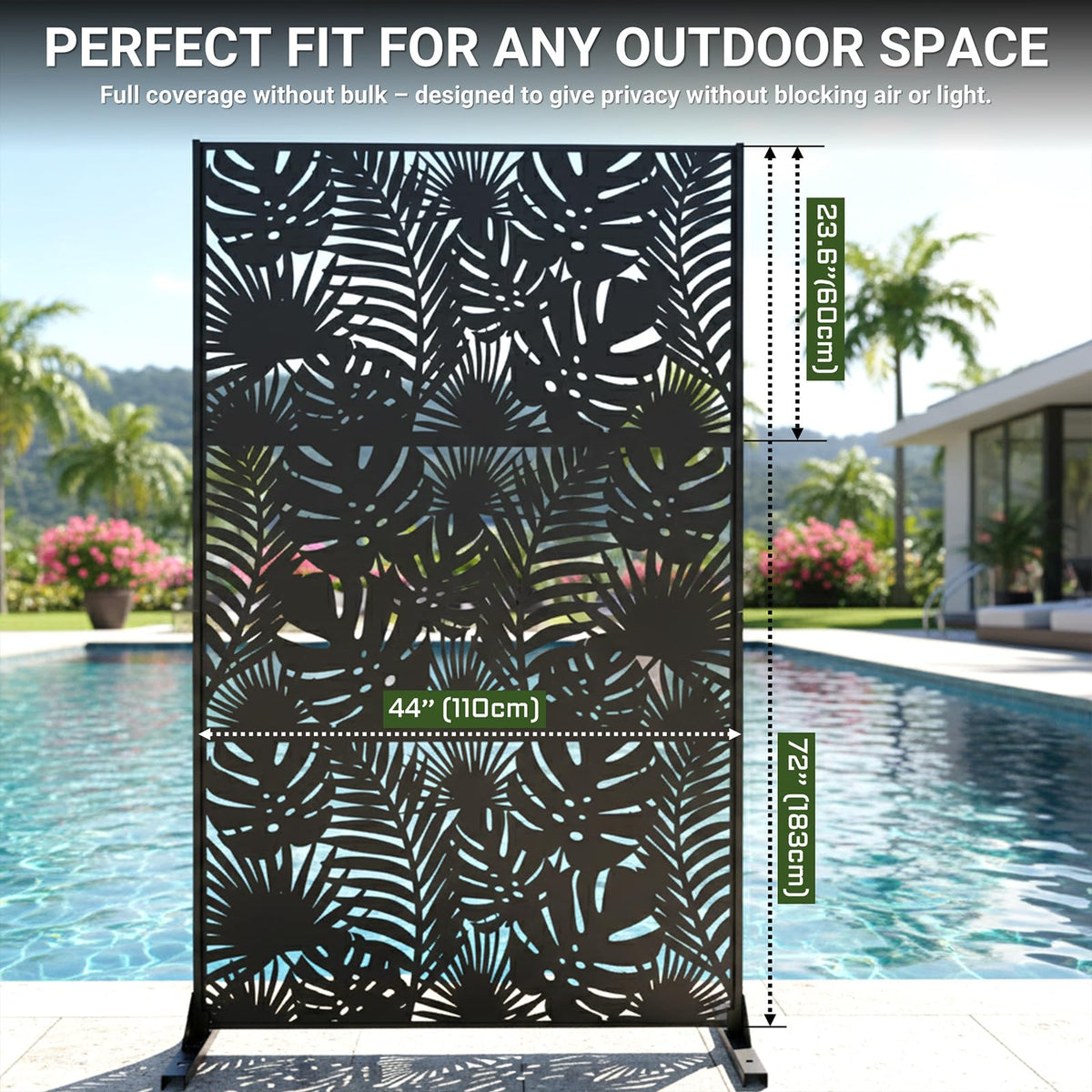 72in Laser Cut Steel Privacy Screen Y89786
