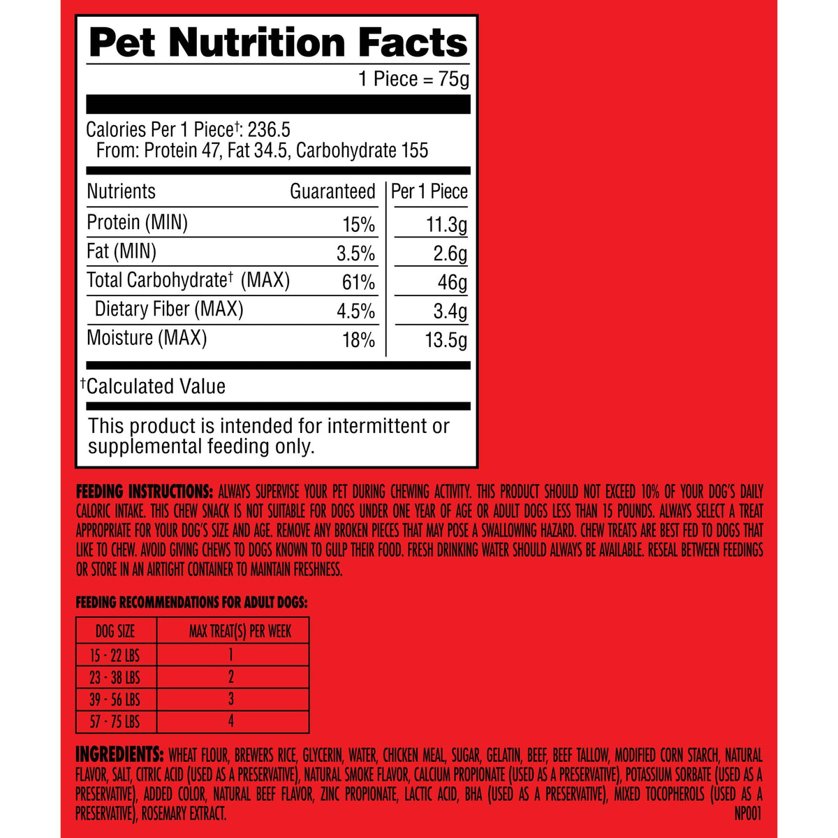 Real Beef Dog Chews K67706