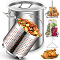 40QT Stainless Steel Stockpot with Basket K617