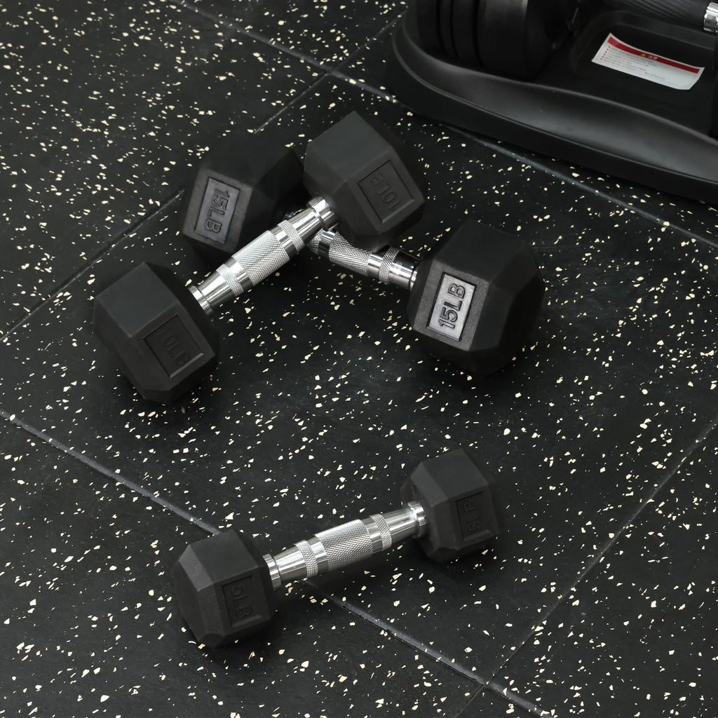 Rubber Encased Hex Dumbbells R711