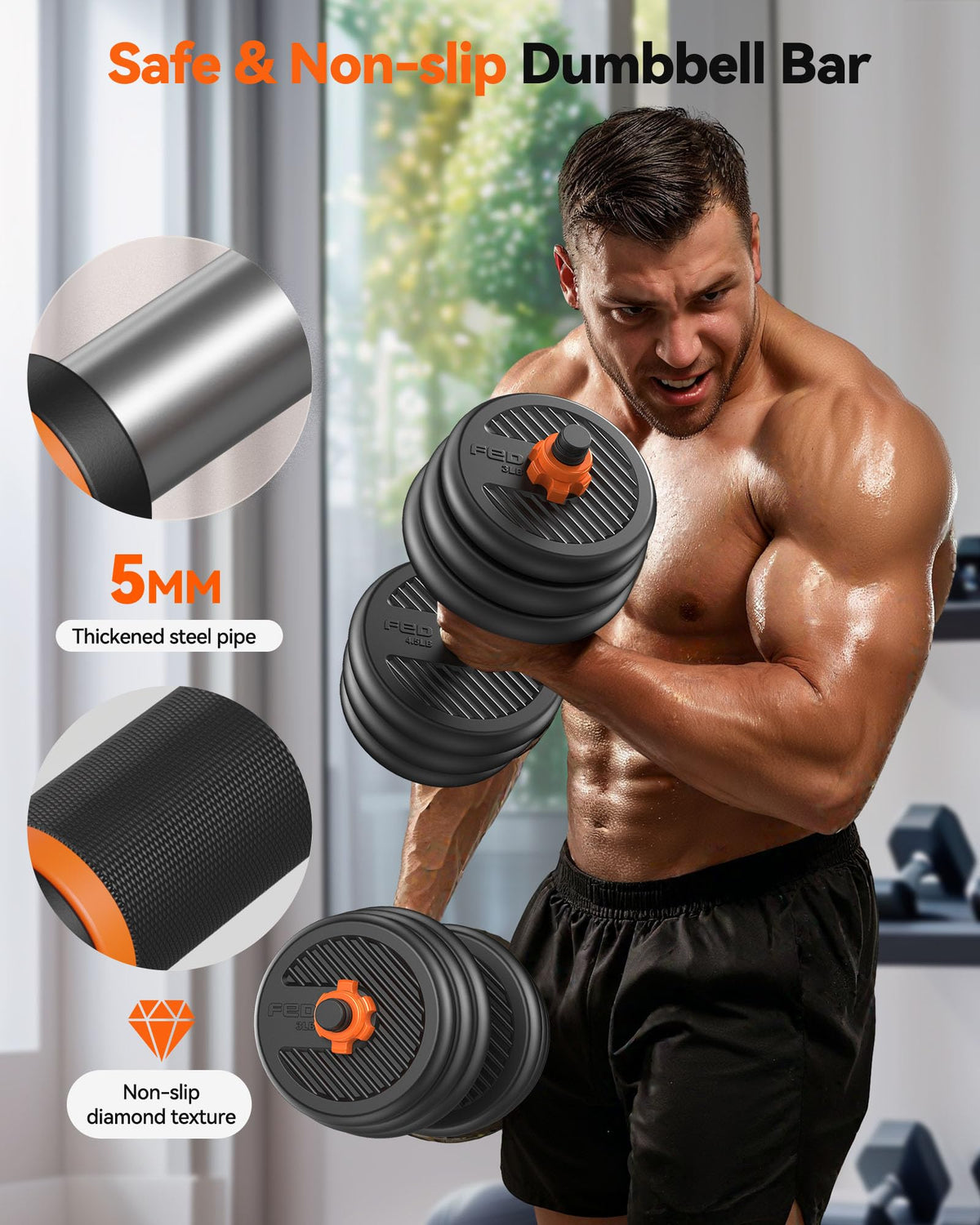 Adjustable Dumbbells Free Weight Set with Connector T19141