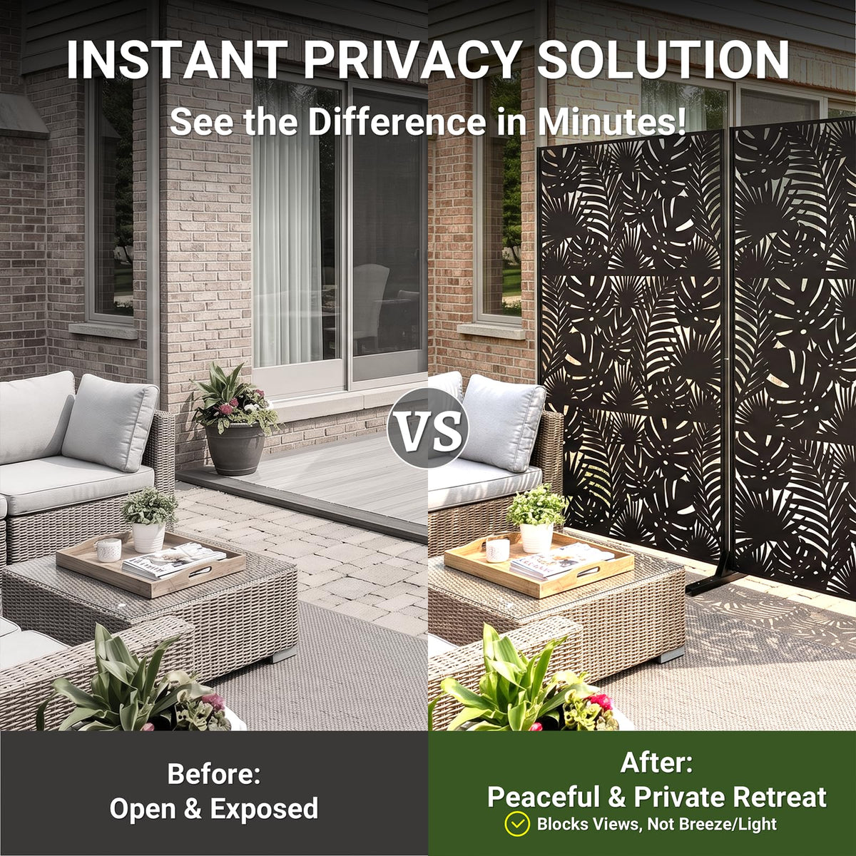 72in Laser Cut Steel Privacy Screen Y89786