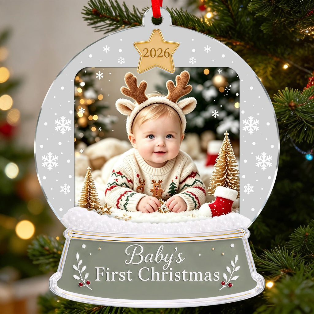 Baby's First Christmas Ornament 2026 Acrylic Photo Frame Ornament W8051