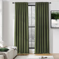 Olive Green 96 Inch Blackout Curtains, Set of 2 Panels G341
