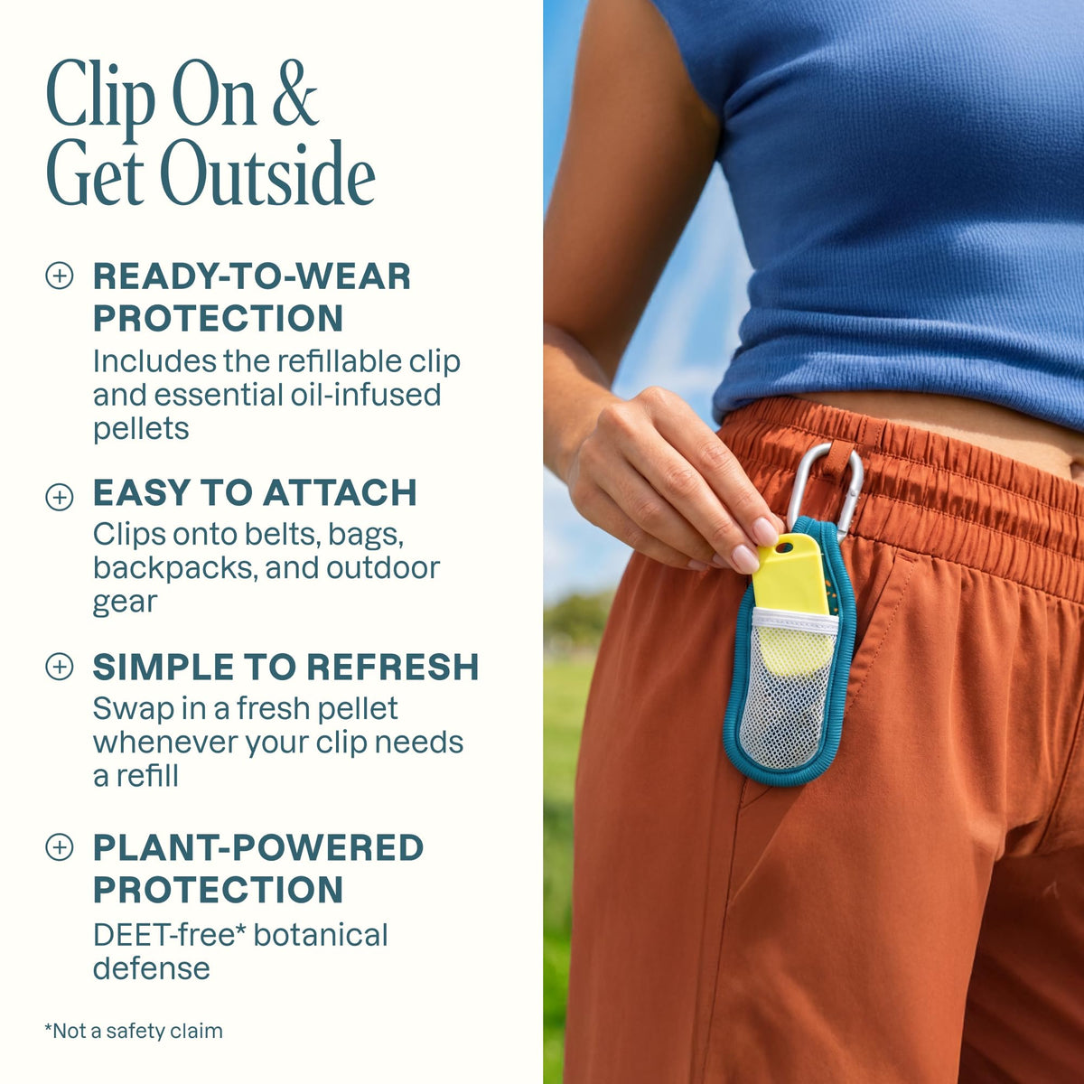 Mosquito Repellent Pack (1 Clip + 2 Refill Pellets) - Natural DEET-Free G640045