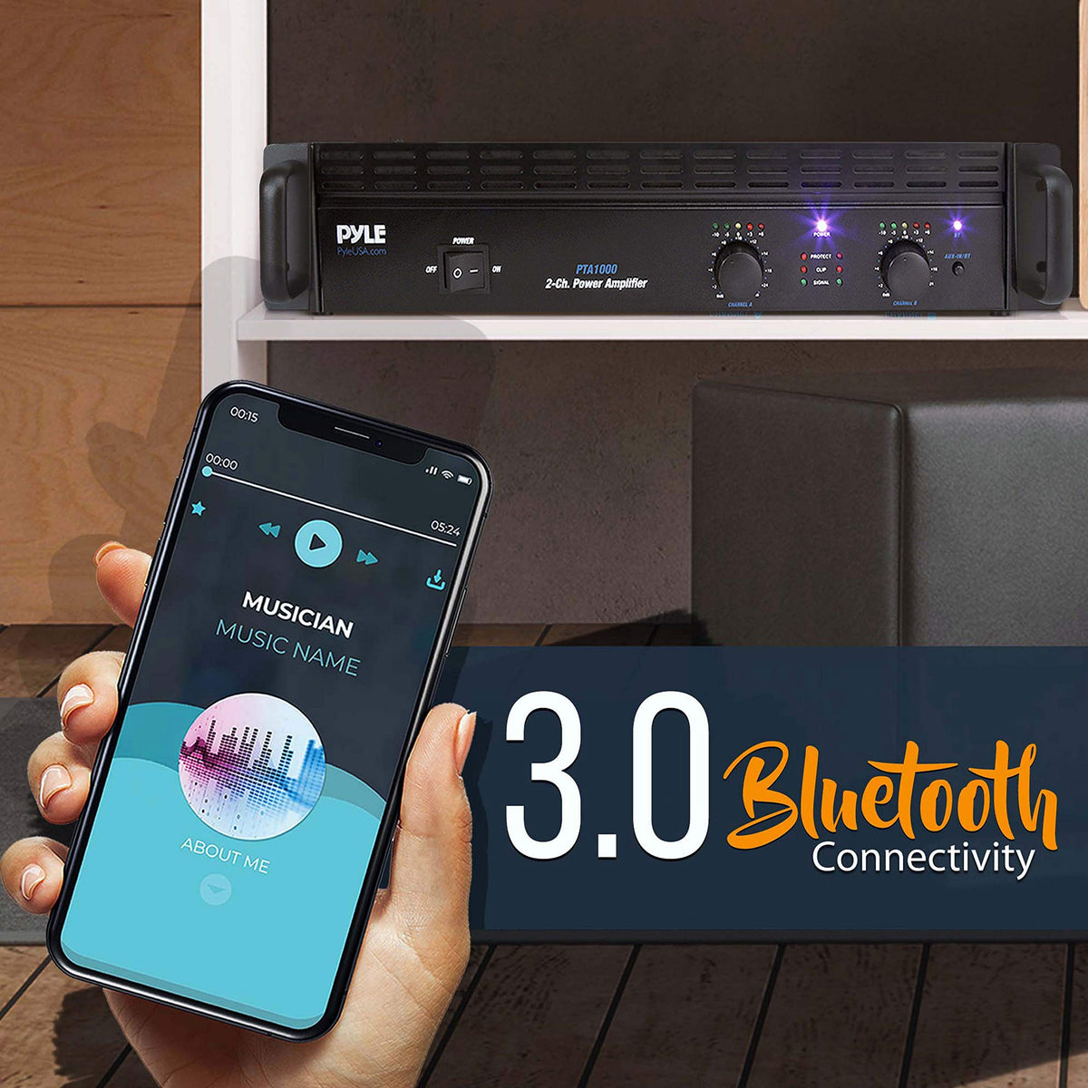 1000 Watt 2-Channel Bluetooth Power Amplifier D601