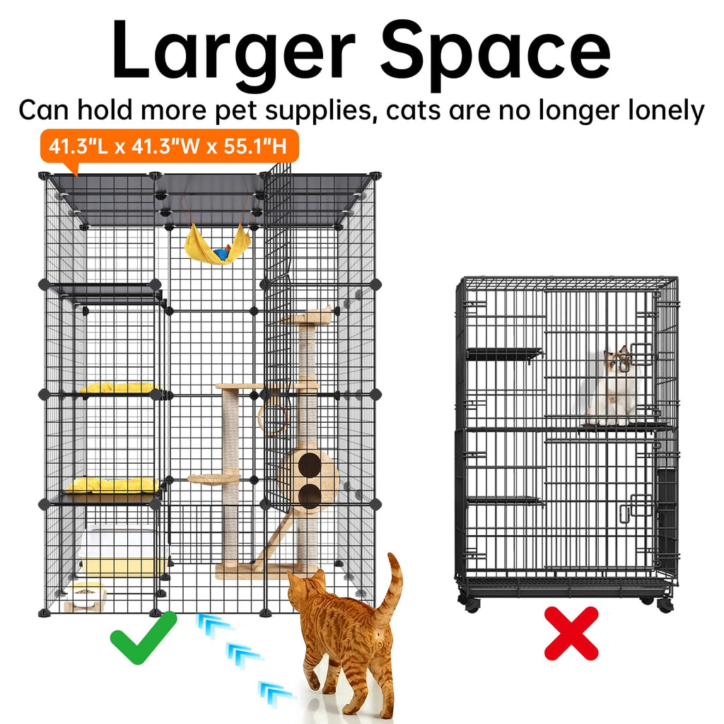 Extra Large 4-Tier Metal Cat Cage with Platforms K367153