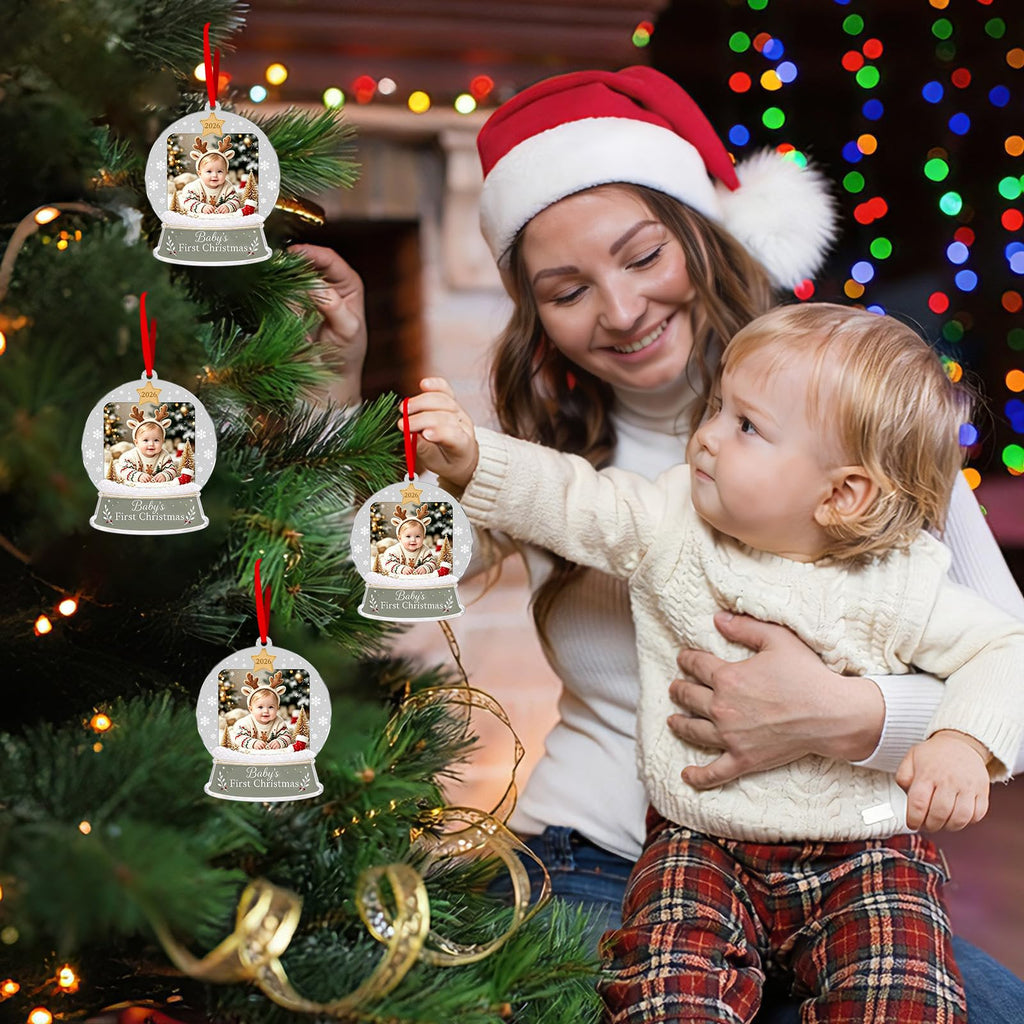 Baby's First Christmas Ornament 2026 Acrylic Photo Frame Ornament W8051