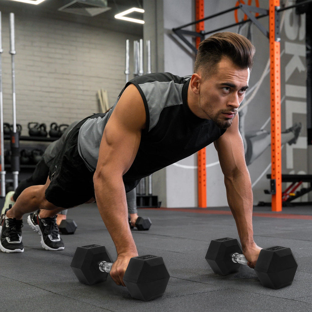 Rubber Encased Hex Dumbbells R711