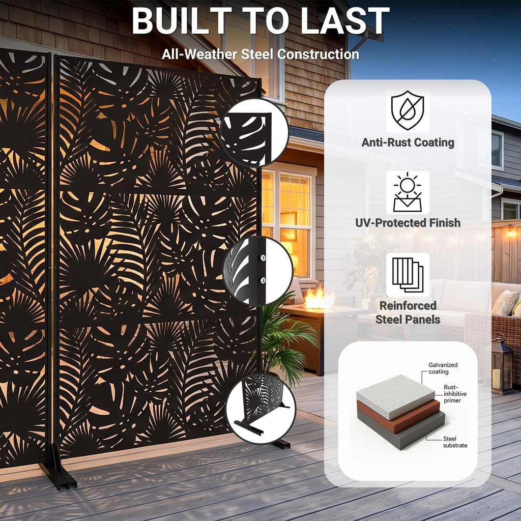 72in Laser Cut Steel Privacy Screen Y89786