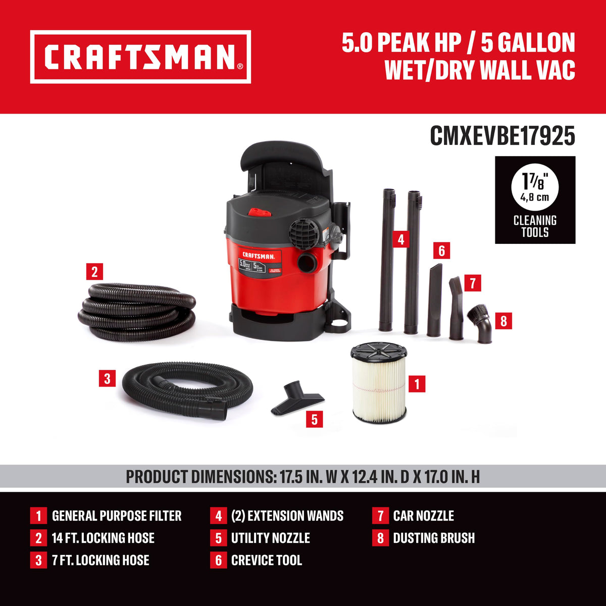 5 Gallon Wet Dry Shop Vacuum Y195