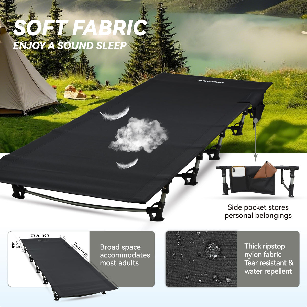 Ultralight Folding Camping Cot Bed J866