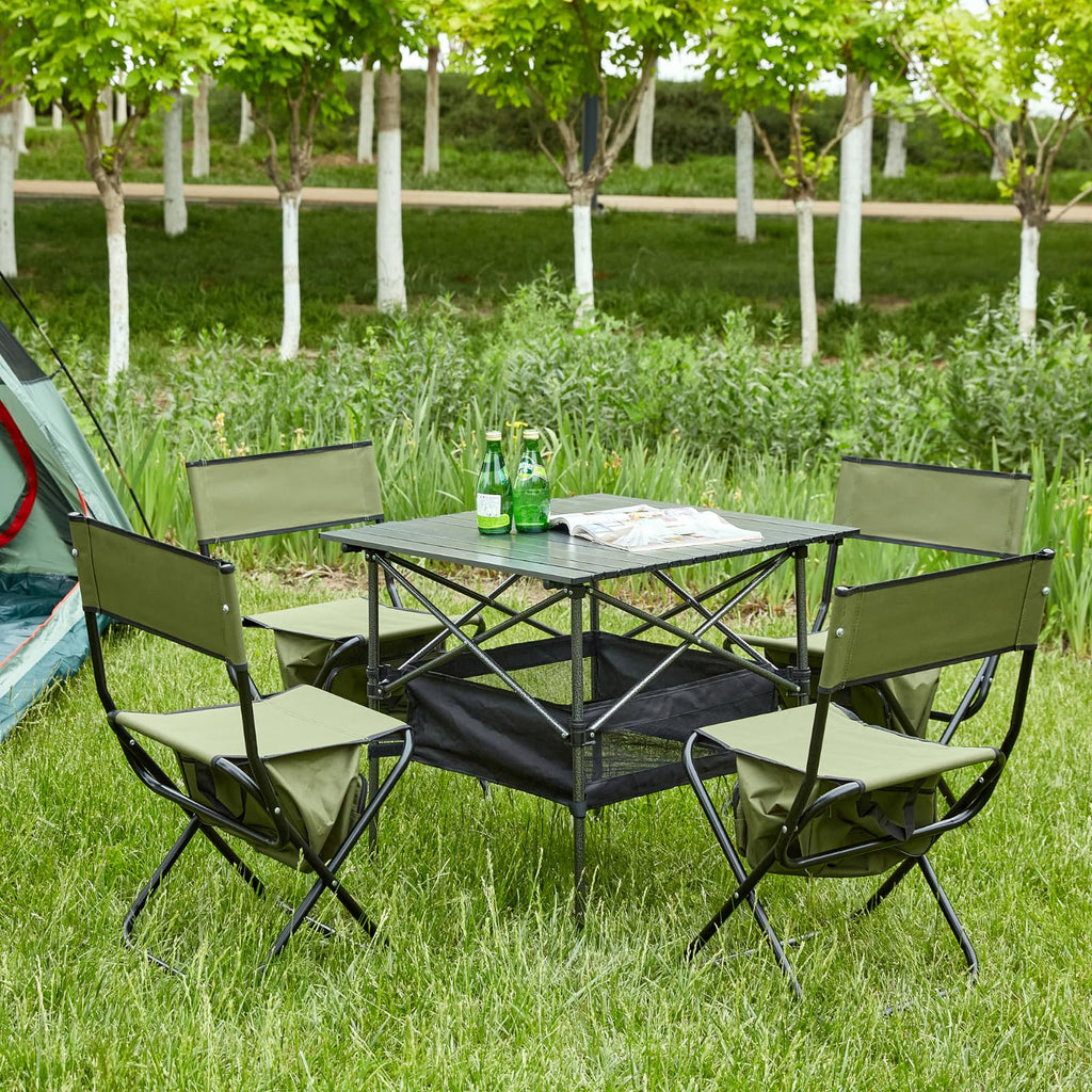 Folding Camping Chair with Storage Bag, 2 Pack, Green E637