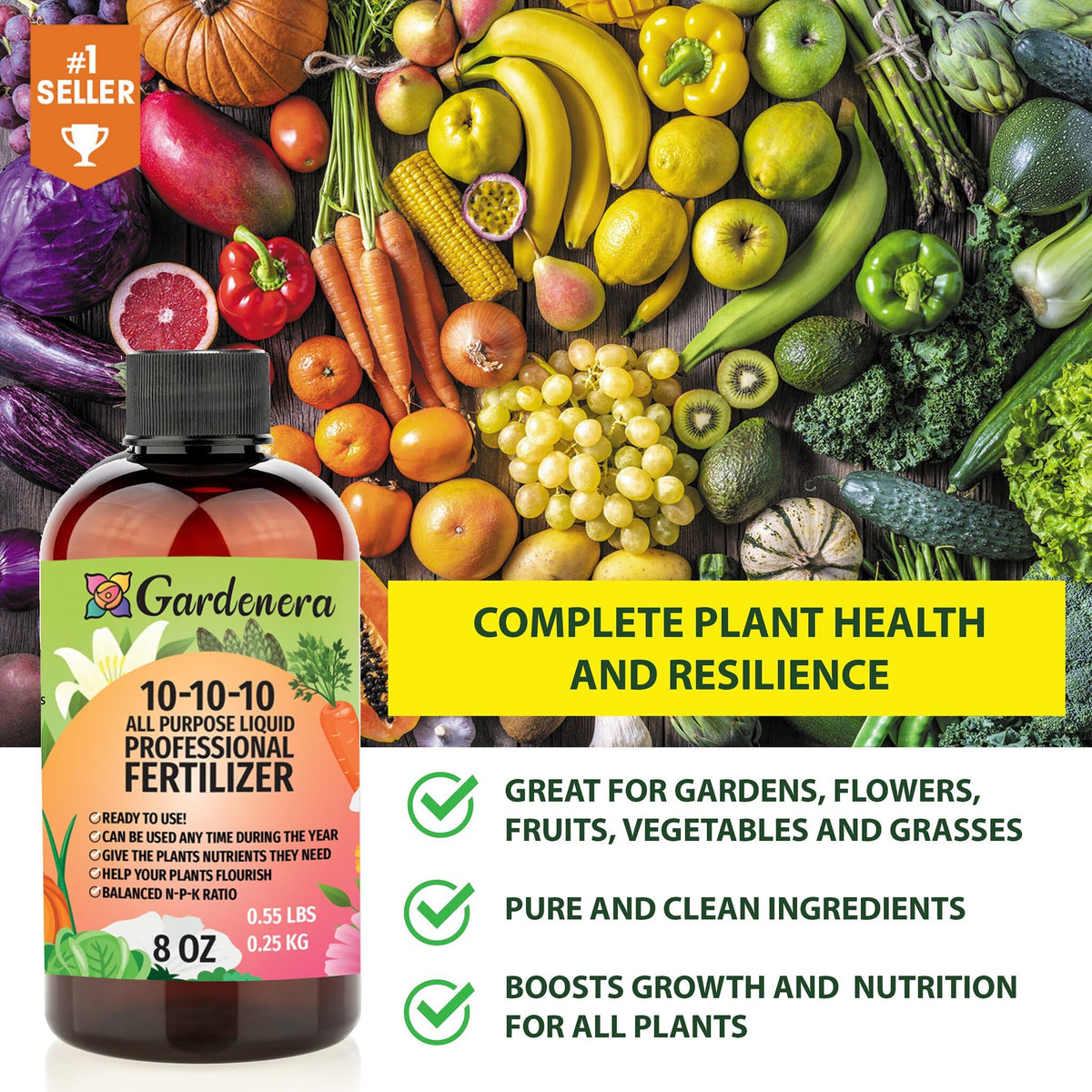 10-10-10 All Purpose Liquid Plant Food Fertilizer Concentrate 8 OZ V66359
