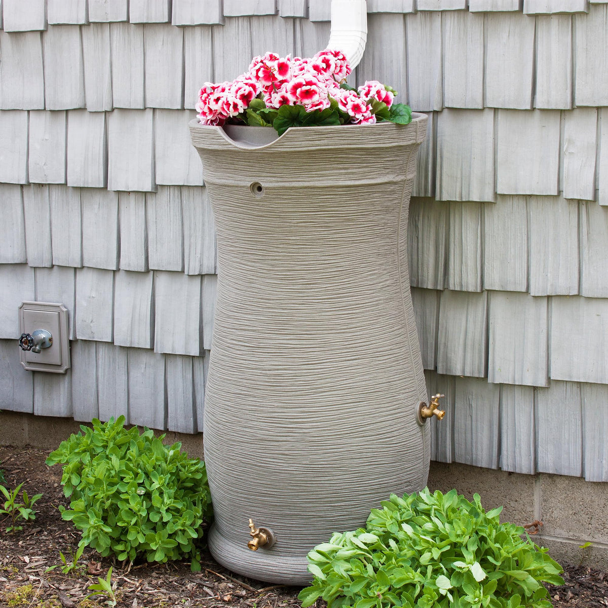 50-Gallon Rain Saver Barrel with 2 Brass Spigots and Screen F813