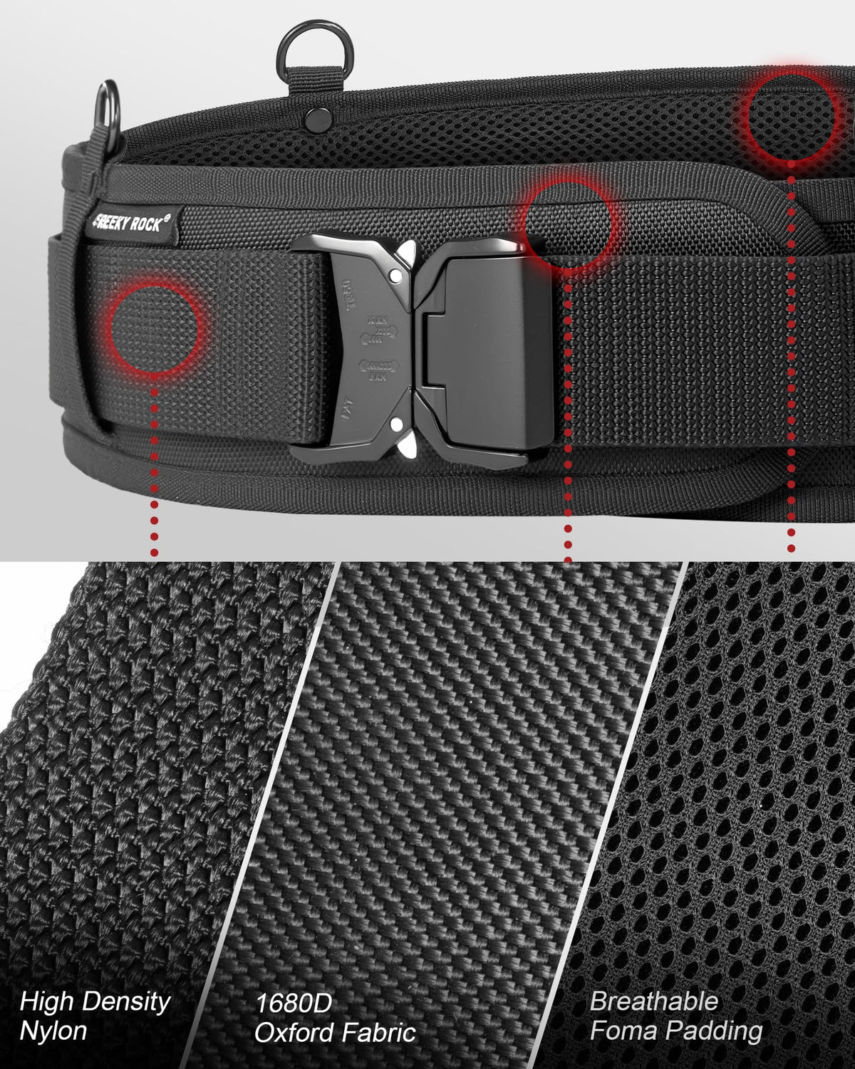 Heavy Duty Tool Belt with 2 Tool Pouches, Adjustable Work Belt I879154