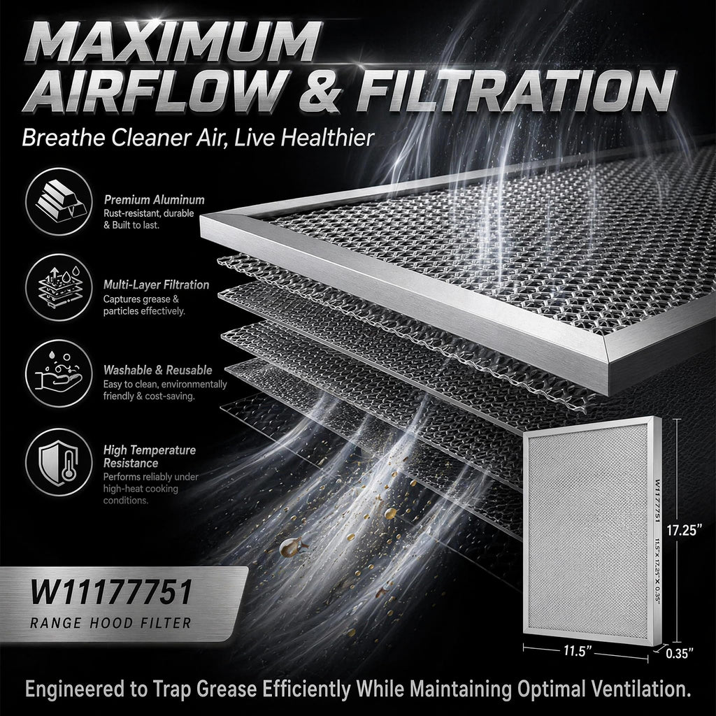 Aluminum Mesh Range Hood Filter 11.5"x17.25" 2 Pack L88524