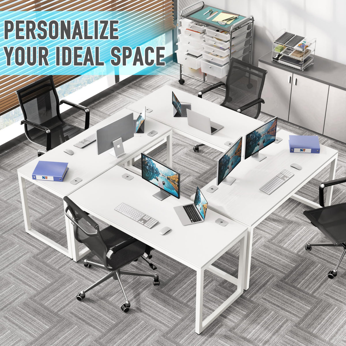 55-Inch White Office Computer Desk U99335
